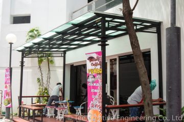หลังคากันสาด ร้านกาแฟ